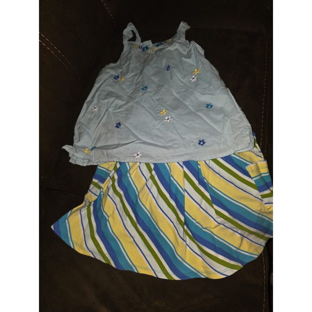 Gymboree sea splash floral top and striped‎ skort size 7 outfit